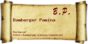 Bamberger Pamina névjegykártya